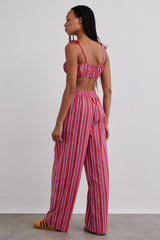 Bottoms | Women Damson Madder Chlo Trousers - Red Stripe