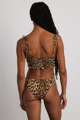 Bottoms | Women Damson Madder Classic Shirred Bikini Bottom - Leopard
