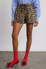 Bottoms | Women Damson Madder Leopard Pull On Shorts