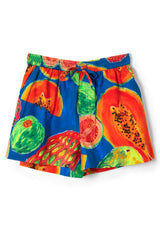 Bottoms | Women Damson Madder Pull On Shorts - Papaya Print
