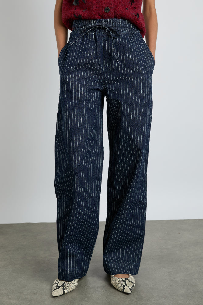 Bottoms | Women Damson Madder Rafe Jeans - Navy Pin Stripe