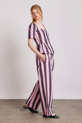 Bottoms | Women Damson Madder Rafe Pants - Pink Navy Stripe