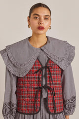 Co-ords | Women Damson Madder Arte Reversible Gilet - Black Gingham