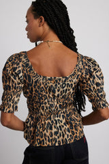 Co-ords | Women Damson Madder Bianca Ruffle Blouse - Leopard
