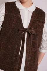 Co-ords | Women Damson Madder Dilly Denim Gilet - Dark Leopard