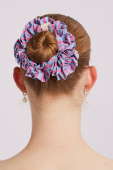 Co-ords | Women Damson Madder Garter Scrunchie - Blue And Pink Stripe