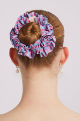 Co-ords | Women Damson Madder Garter Scrunchie - Blue And Pink Stripe