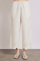 Co-ords | Women Damson Madder Lana Trousers - White Broderie