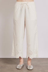 Co-ords | Women Damson Madder Lana Trousers - White Broderie