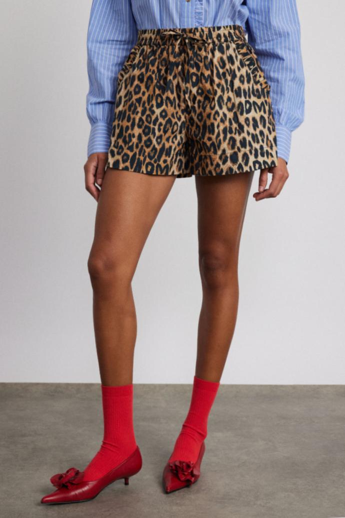 Co-ords | Women Damson Madder Leopard Pull On Shorts