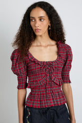 Co-ords | Women Damson Madder Meghan Blouse - Red Check
