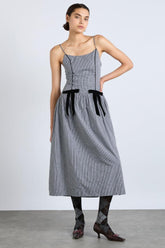 Co-ords | Women Damson Madder Persephone Midi Dress - Black Gingham