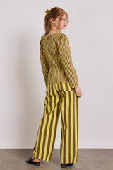 Co-ords | Women Damson Madder Rafe Pants - Yellow Choc Stripe