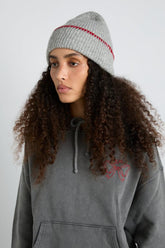 Cold Weather Accessories | Women Damson Madder Blanket Stitch Beanie- Grey