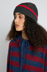 Cold Weather Accessories | Women Damson Madder Cable Knit Grandpa Beanie