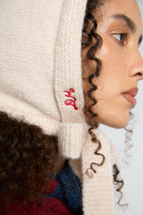 Cold Weather Accessories | Women Damson Madder Tie Neck Bonnet In Oatmeal