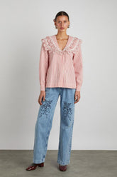 Denim | Women Damson Madder Babysitter Jean - Embroidered Bow