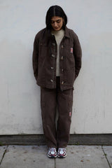 Denim | Women Damson Madder Dion Workwear Borg Shacket - Chocolate