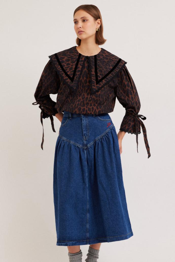 Denim | Women Damson Madder Fin Midi Skirt