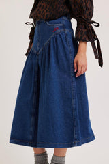 Denim | Women Damson Madder Fin Midi Skirt