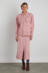 Denim | Women Damson Madder Frilly Fin Jacket - Pink Stripe