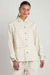 Denim | Women Damson Madder Goodnature Denim Shacket - Floral Stripe