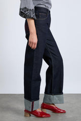 Denim | Women Damson Madder Italian Selvedge Sylvie Jeans With Turn Up