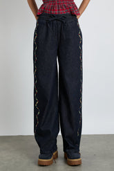 Denim | Women Damson Madder Rafe Jeans - Embroidered Floral