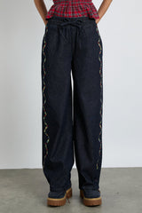 Denim | Women Damson Madder Rafe Jeans - Embroidered Floral