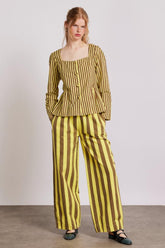 Denim | Women Damson Madder Rafe Pants - Yellow Choc Stripe