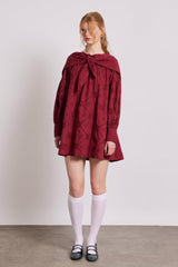 Dresses | Women Damson Madder Clementine Embroidered Collared Mini Dress - Burgundy