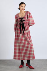 Dresses | Women Damson Madder Dakota Bow Midi Dress - Tartan