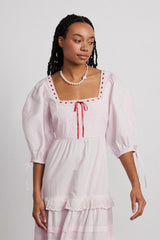 Dresses | Women Damson Madder Rebecca Bow Back Dress - Pink Broderie