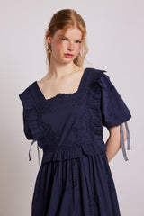 Dresses | Women Damson Madder Rhea Dress - Navy Broderie