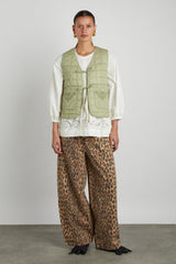 Gilets | Women Damson Madder Arte Reversible Tie Gilet - Green Gingham