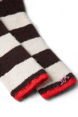 Gloves | Women Damson Madder Long Gloves In Choc & Ecru Stripe
