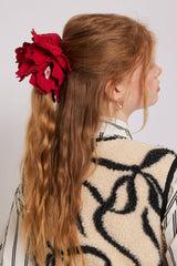 Hair Accessories | Women Damson Madder Embroidered Scrunchie In Red