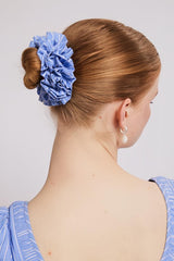 Hair Accessories | Women Damson Madder Garter Scrunchie - Blue And White Stripe