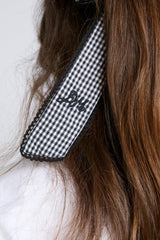 Hair Accessories | Women Damson Madder Gingham Bow Scrunchie In Black & Ecru