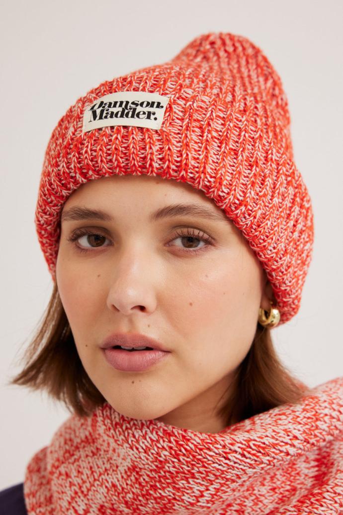 Hats | Women Damson Madder Flecked Yarn Beanie - Red