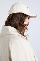 Hats | Women Damson Madder Smiley Cap In Natural With Red Embroidery