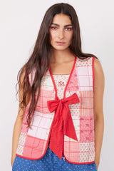 Jackets & Coats | Women Damson Madder Arte Reversible Tie Gilet - Red Ruffle