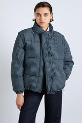 Jackets & Coats | Women Damson Madder Pearl Check Puffer - Navy Gingham