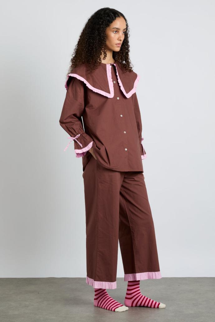 Nightwear | Women Damson Madder Barbara Pj Set- Brown & Pink