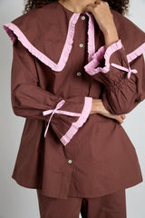 Nightwear | Women Damson Madder Barbara Pj Set- Brown & Pink