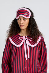Nightwear | Women Damson Madder Damson Pj Eye Mask - Red/navy Stripe