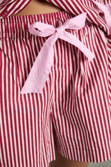 Nightwear | Women Damson Madder Krissy Pj Boxer - Red Stripe