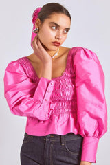 Occasion Wear | Women Damson Madder Ariana Blouse - Pink Taffeta