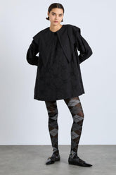 Occasion Wear | Women Damson Madder Clementine Embroidered Collared Mini Dress - Black