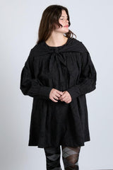 Occasion Wear | Women Damson Madder Clementine Embroidered Collared Mini Dress - Black